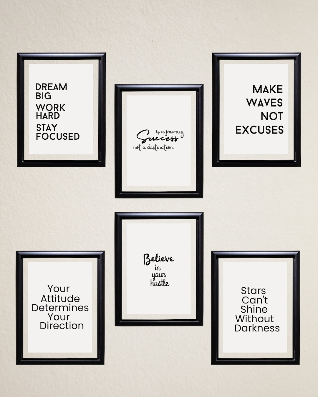 Set of 6 Printablesmotivational Postersoffice Etsy