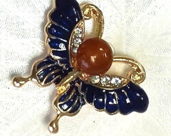Amber blue Schmetterling Brosche Geschenk zum Muttertag KIZIMA Handmade US