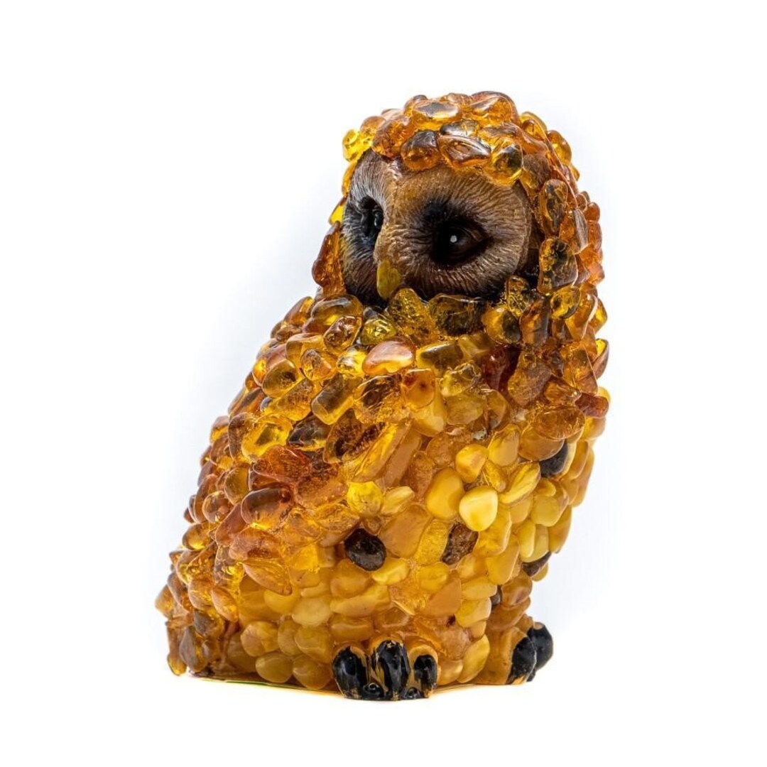 Amber Owl Figurine. Made of Natural Baltic Amber. Handmade USA - Etsy