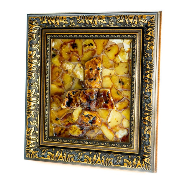 Handmade Baltic Amber Daedalus Painting Gift Living Room Decor