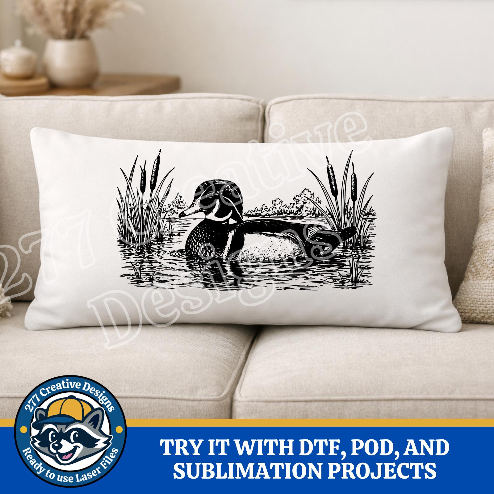Wood Duck Laser Cut File PNG SVG Cut File for Laser, Sublimation ...