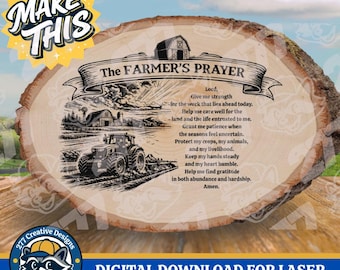 Farmer Prayer Laser Cut File PNG SVG laser engraving, sublimation (digital download)
