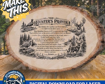 Hunter's Prayer Laser Engraving Design DIY Lord's Prayer Laser PNG SVG Cut file for laser, sublimation (digital download)