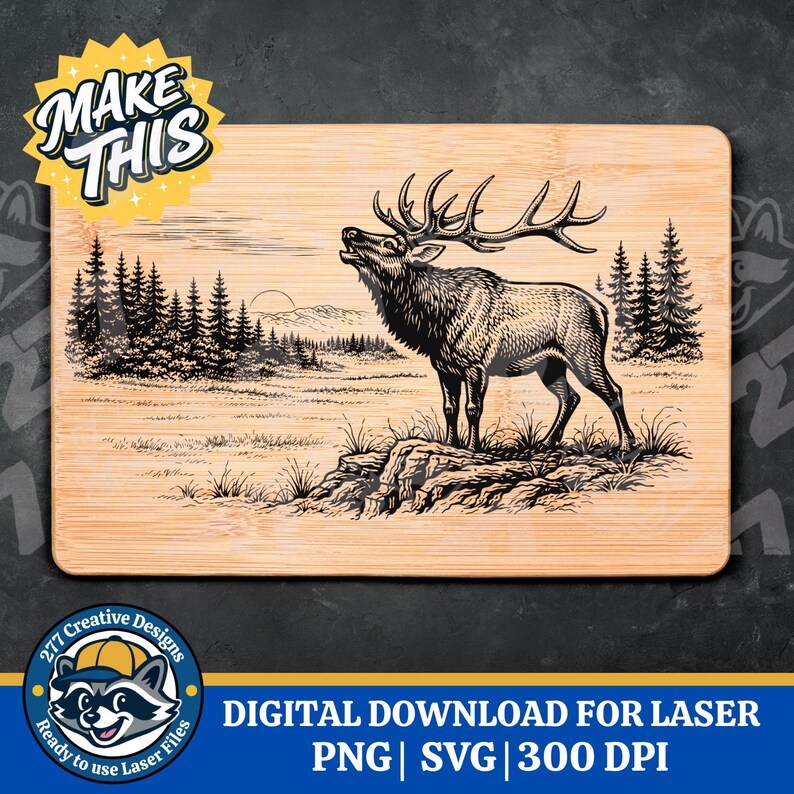 Elk Rack Svg Wild Elk SVG PNG Laser Cut File, Sublimation, DTF Design File (digital ...