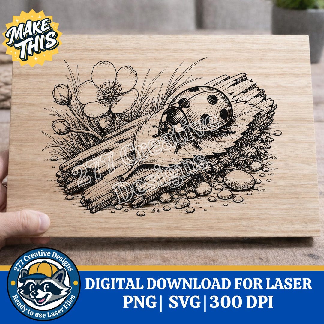 Lady Bug Laser Engraving Design DIY Laser PNG SVG Cut File for Laser ...