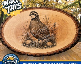 Archivo de corte para grabado láser de codorniz Bobwhite PNG SVG Archivo de corte para láser, sublimación (descarga digital)