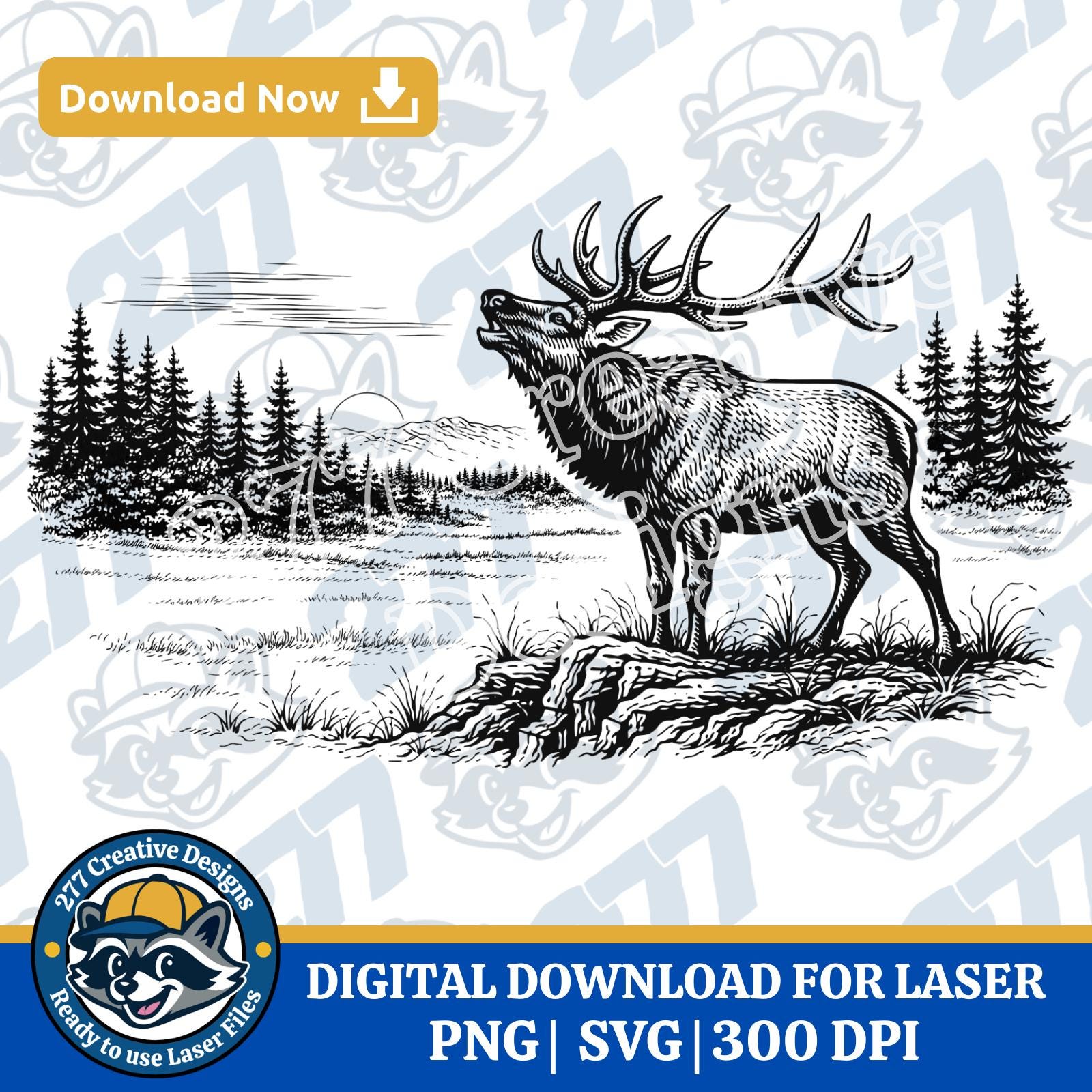 Elk Rack Svg Wild Elk SVG PNG Laser Cut File, Sublimation, DTF Design File (digital ...