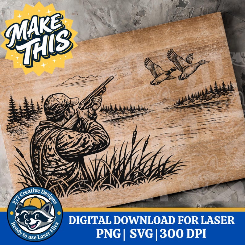 Duck Hunt Laser Engraving Design DIY PNG SVG Cut File for Laser ...
