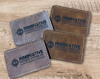 Custom Leatherette Logo Patch: Iron-On DIY Business Swag (3x2 inches)
