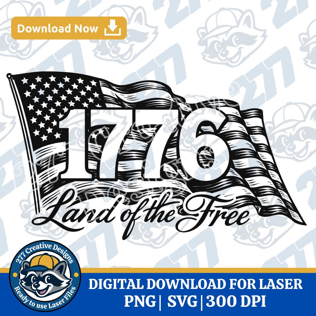 1776 Land of the Free America 250 Anniversary SVG PNG Laser Cut File ...