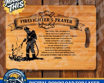 Firefighter Prayer SVG PNG Laser Cut File, Lord's Prayer, sublimation (digital download)