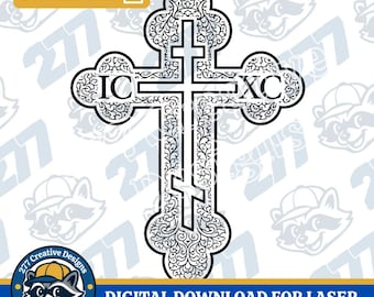 Cruz ortodoxa SVG PNG para grabado láser, sublimación y más (descarga digital)