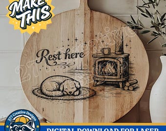 Tabla de cortar SVG para amantes de los perros, archivo SVG PNG para diseño de grabado láser (descarga digital)