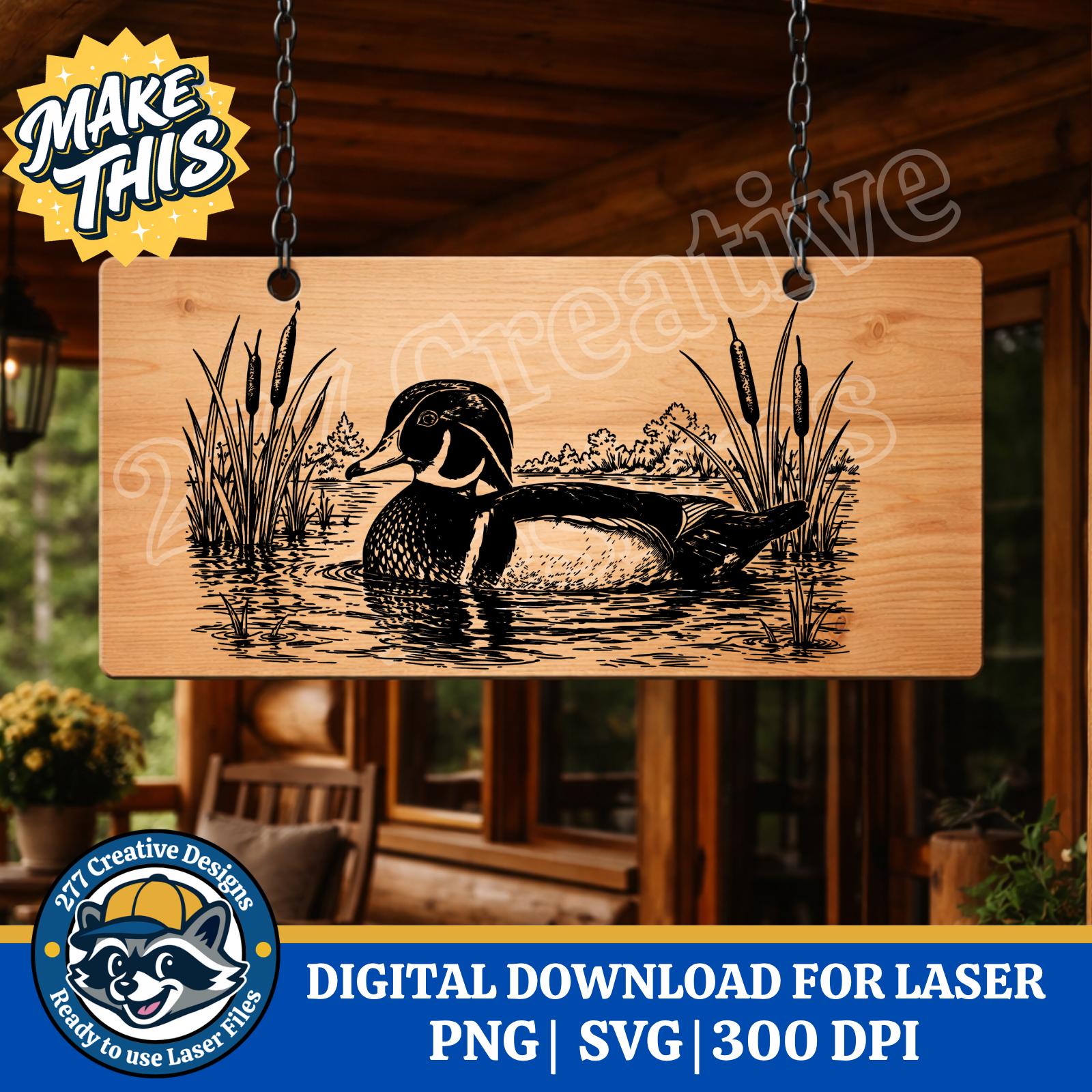 Wood Duck Laser Cut File PNG SVG Cut File for Laser, Sublimation ...