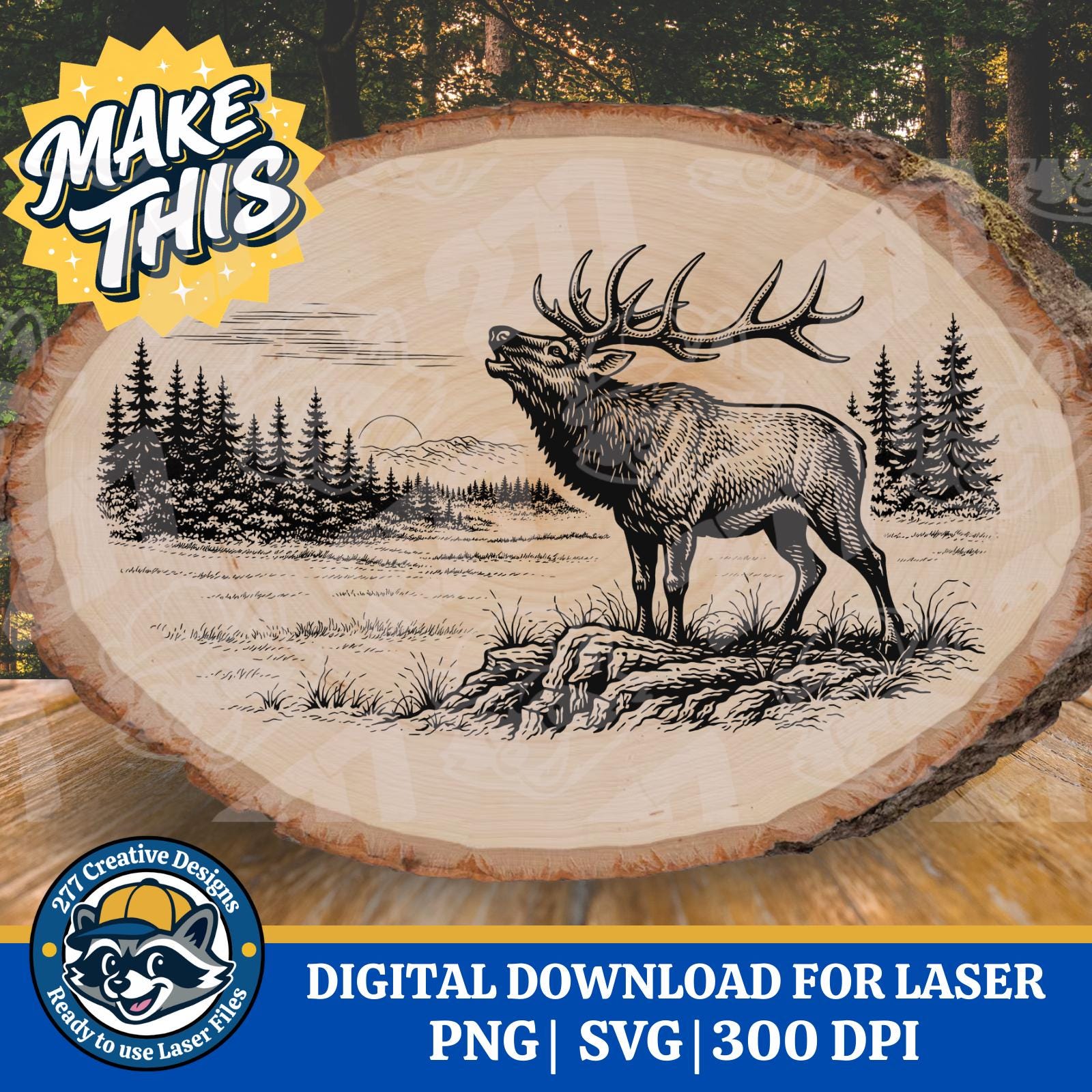 Elk Rack Svg Wild Elk SVG PNG Laser Cut File, Sublimation, DTF Design File (digital ...