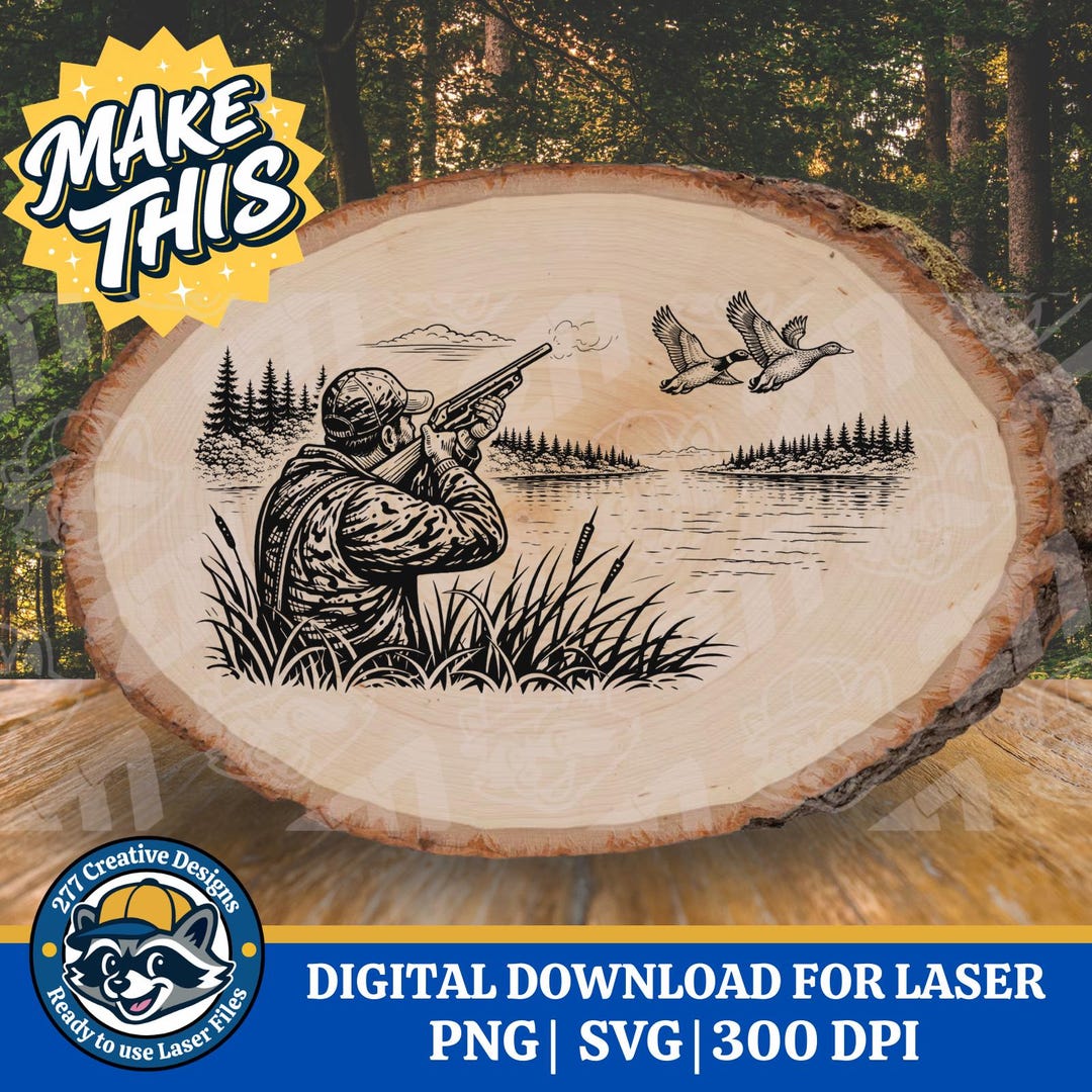 Duck Hunt Laser Engraving Design DIY PNG SVG Cut File for Laser ...