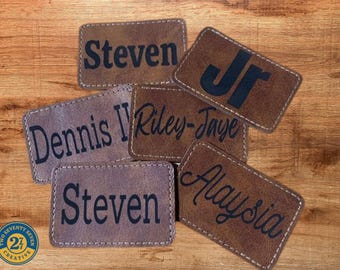 Custom Faux Leather Name Patch: Iron-On DIY Patches