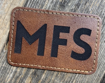 Monogram Leatherette Patch: Personalized Initials, DIY Iron-On