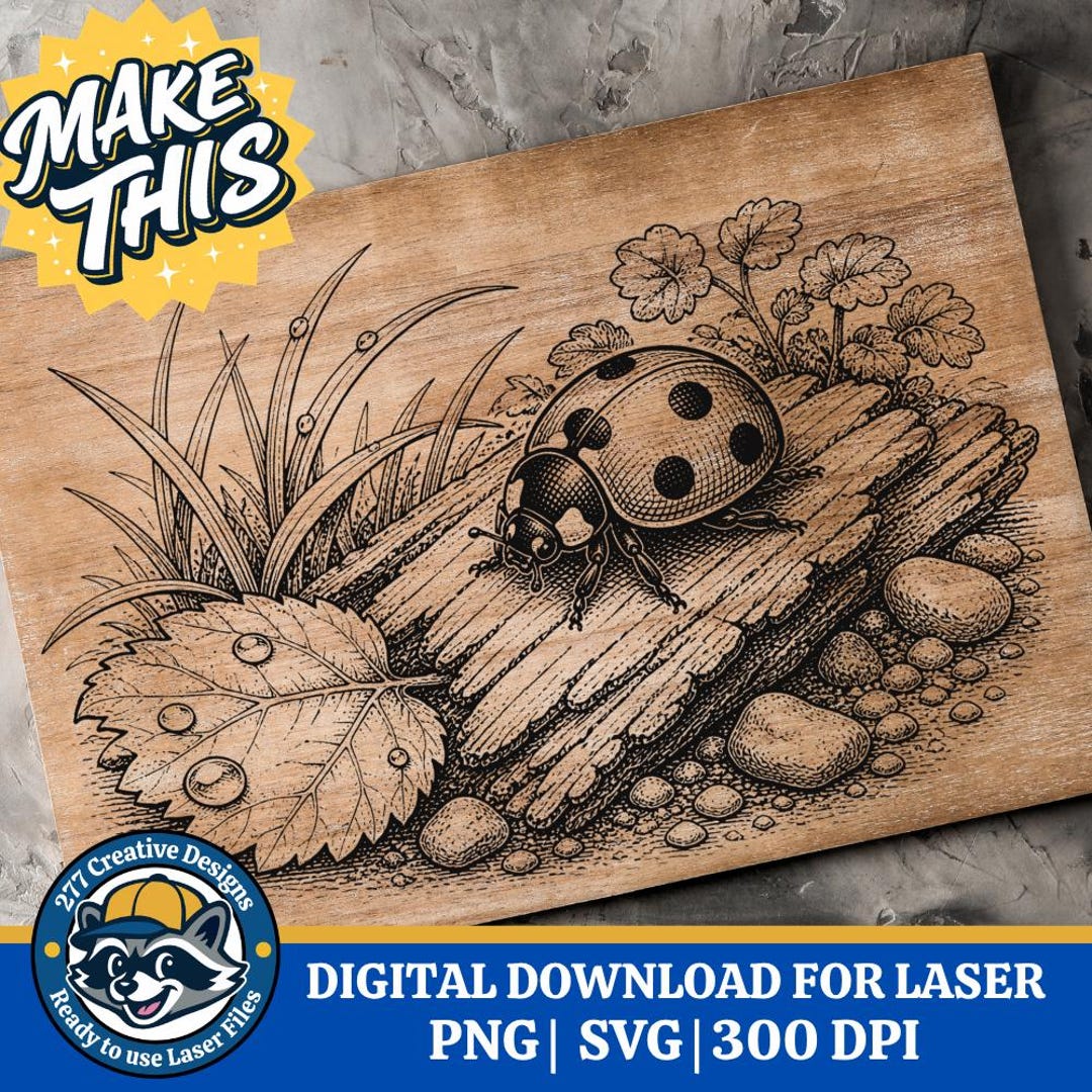 Spring Lady Bug Laser Engraving Design DIY Laser PNG SVG Cut File for ...