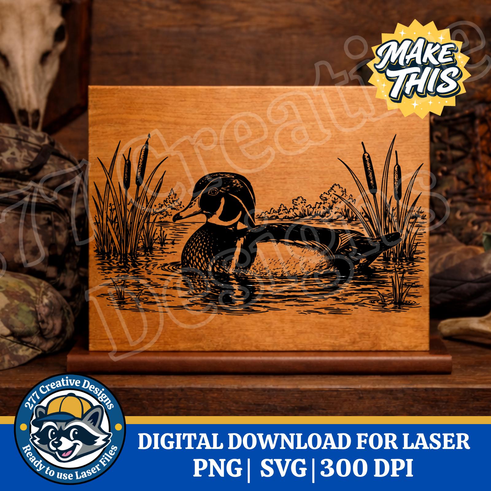 Wood Duck Laser Cut File PNG SVG Cut File for Laser, Sublimation ...