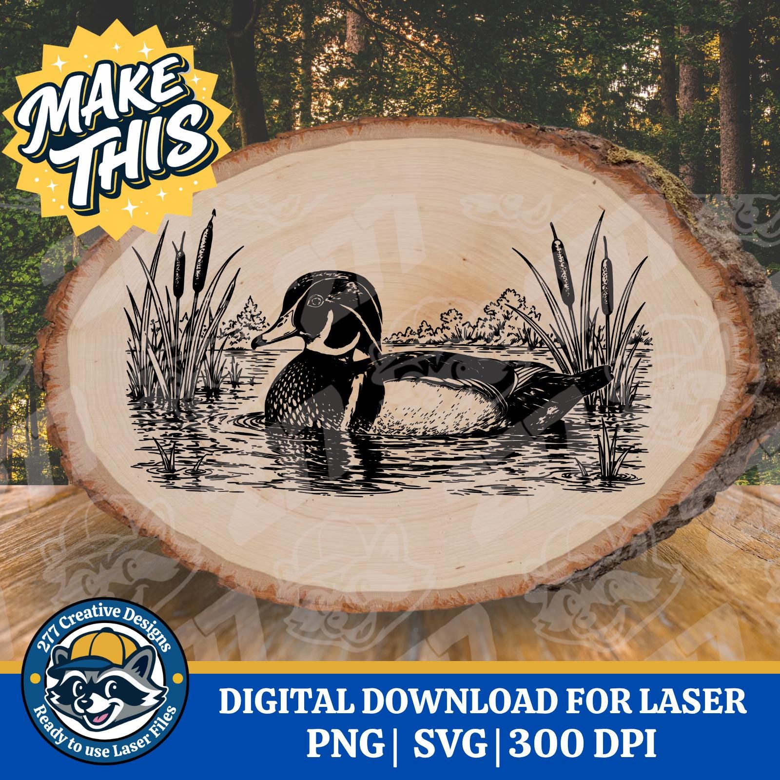 Wood Duck Laser Cut File PNG SVG Cut File for Laser, Sublimation ...