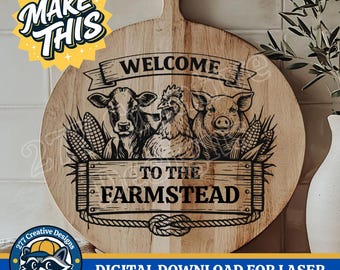 Bauernhoftiere Fresh Farm Stand diy Laser Gravur Design DIY Laser PNG SVG-Schnittdatei für Laser, Sublimation (digitaler Download)