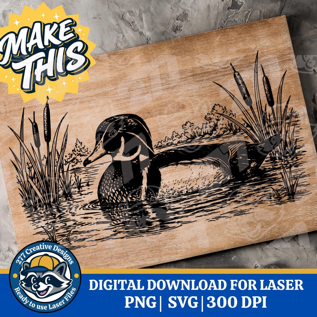Wood Duck Laser Cut File PNG SVG Cut File for Laser, Sublimation ...