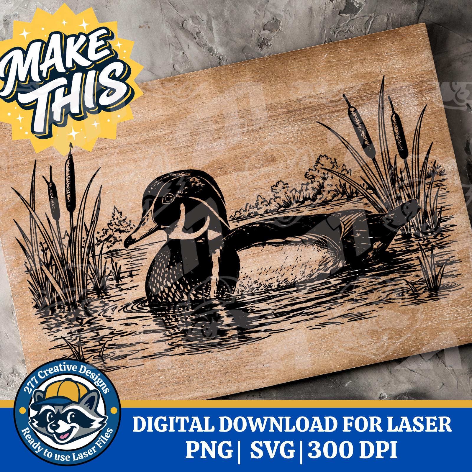 Wood Duck Laser Cut File PNG SVG Cut File for Laser, Sublimation ...