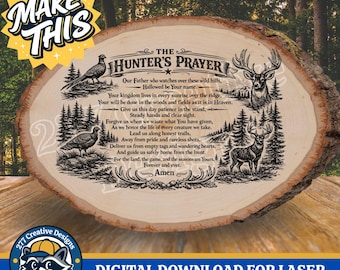 Hunter's Prayer Laser Engraving Design DIY Lord's Prayer Laser PNG SVG Cut file for laser, sublimation (digital download)