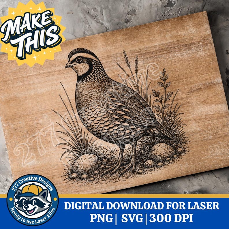 Bobwhite Quail Laser Engraving Cut File PNG SVG Cut File for Laser ...