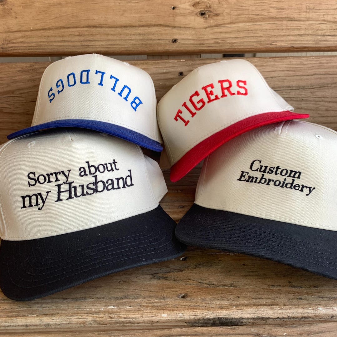 Custom Embroidered Caps With Text: Personalized Embroidered Retro Style ...