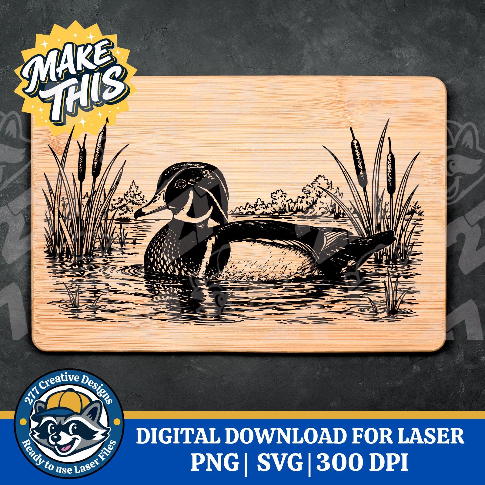 Wood Duck Laser Cut File PNG SVG Cut File for Laser, Sublimation ...