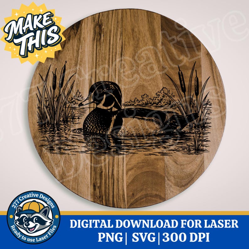 Wood Duck Laser Cut File PNG SVG Cut File for Laser, Sublimation ...