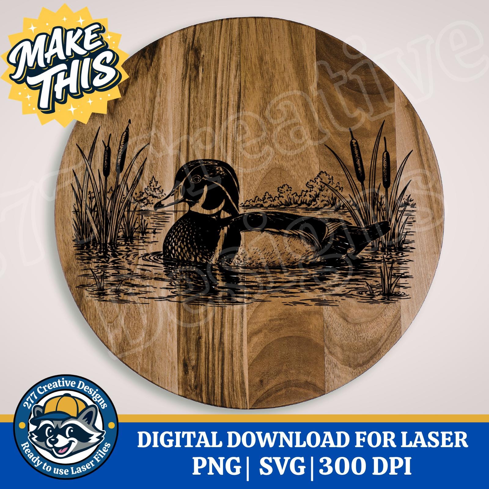 Wood Duck Laser Cut File PNG SVG Cut File for Laser, Sublimation ...