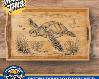 Sea Turtle illustration Beach House Decor SVG PNG Cut File for Laser Engraving Design (Digital Download)