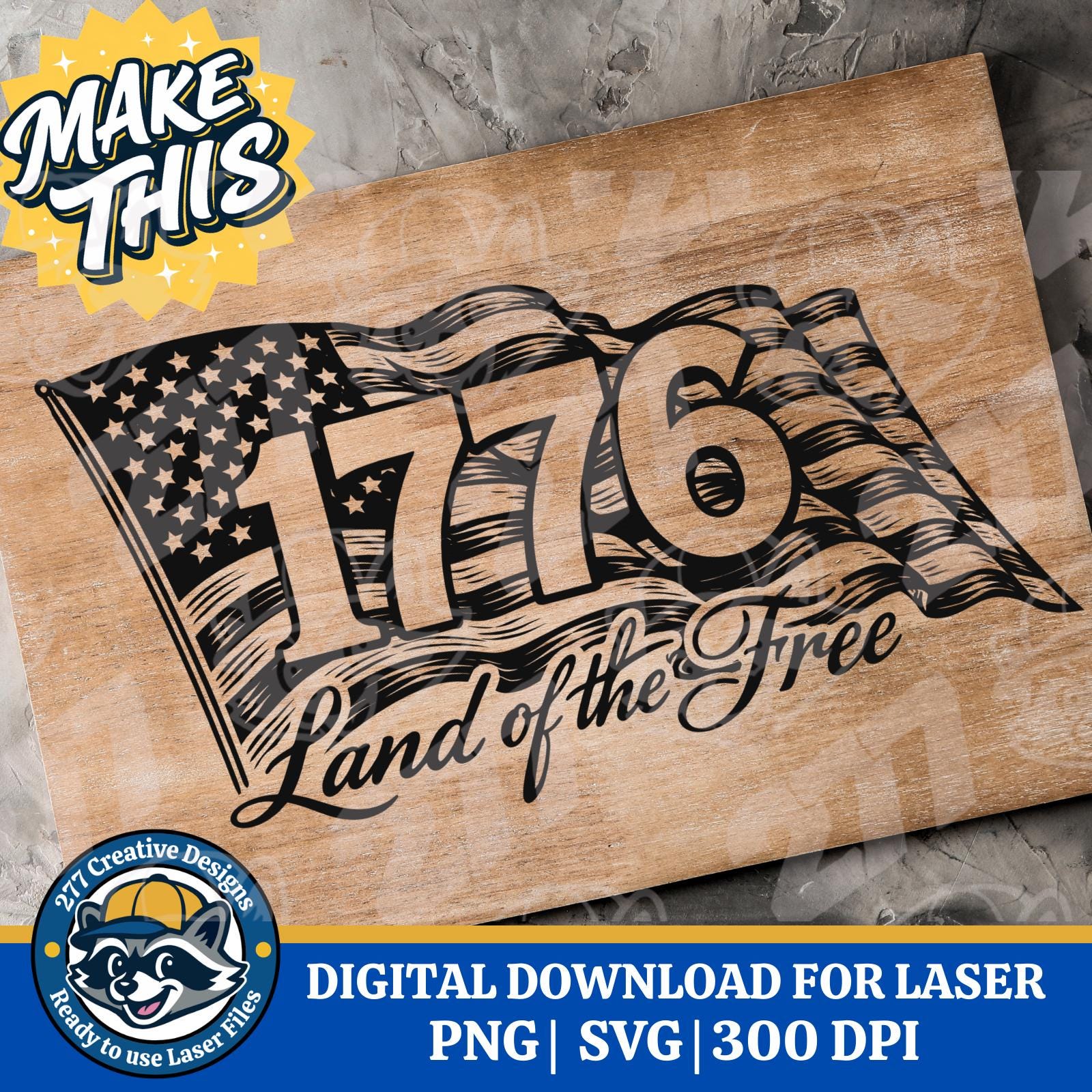 1776 Land of the Free America 250 Anniversary SVG PNG Laser Cut File ...