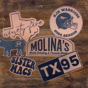 Custom Die Cut Patches for Business Logo patches DIY iron on patch faux leather patch Do It Yourself Leather Patch Laser Cut Patch for hat