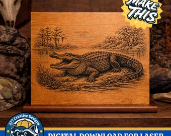 Wild Alligator Themed diy Laser Gravur Design DIY Laser PNG SVG-Schnittdatei für Laser, Sublimation (digitaler Download)