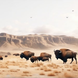 FRAME TV Art Buffalo Digital Art Bison Nature Wild Beauty image 8
