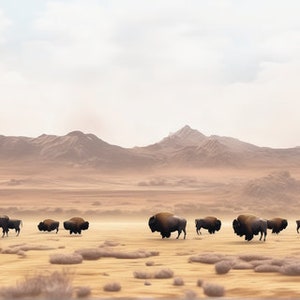 FRAME TV Art Buffalo Digital Art Bison Nature Wild Beauty image 6