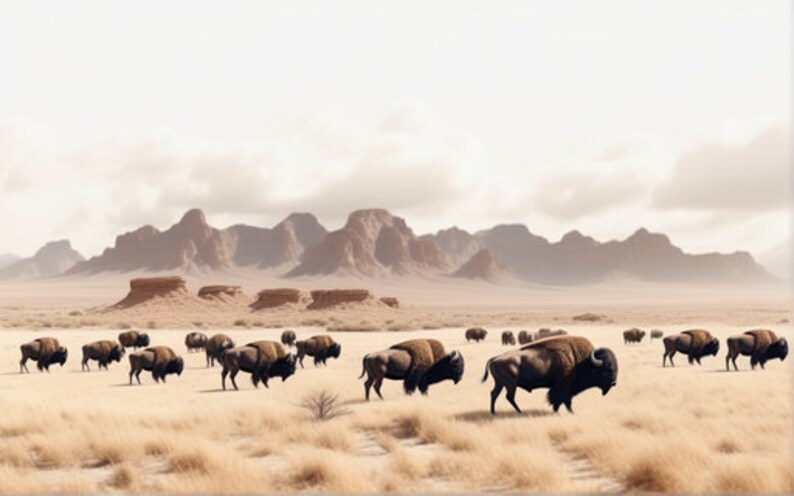 FRAME TV Art Buffalo Digital Art Bison Nature Wild Beauty image 4