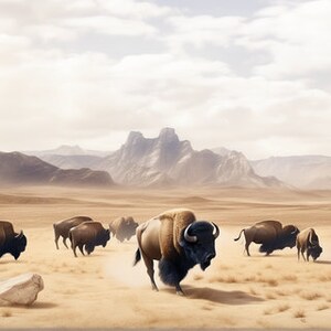 FRAME TV Art Buffalo Digital Art Bison Nature Wild Beauty image 7