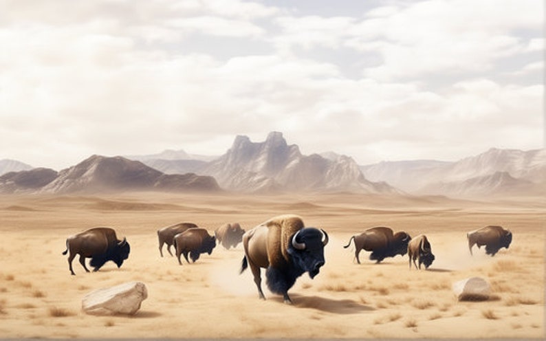 FRAME TV Art Buffalo Digital Art Bison Nature Wild Beauty image 7