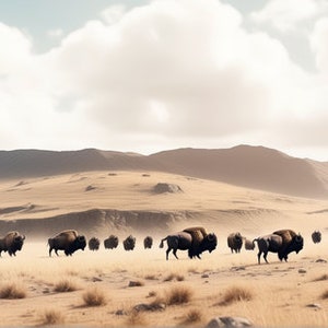 FRAME TV Art Buffalo Digital Art Bison Nature Wild Beauty image 3