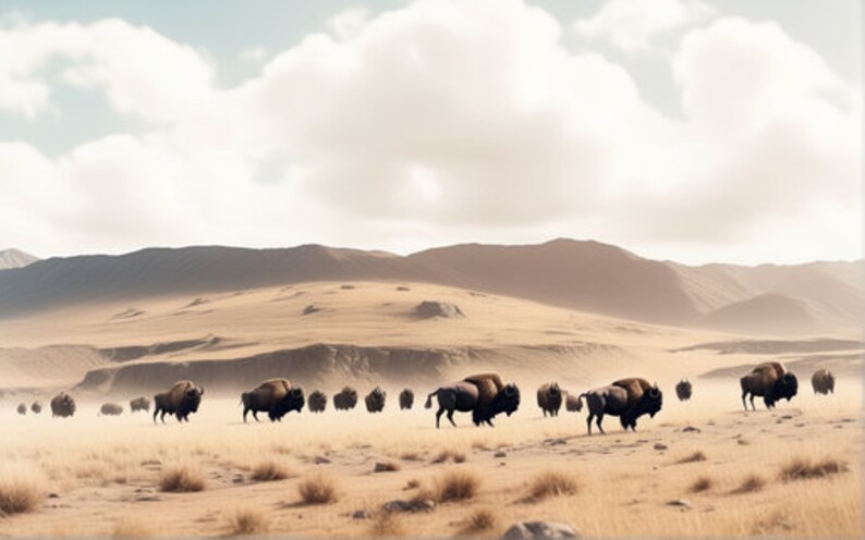 FRAME TV Art Buffalo Digital Art Bison Nature Wild Beauty image 3