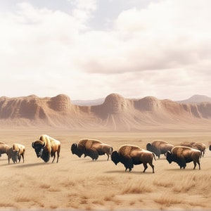 FRAME TV Art Buffalo Digital Art Bison Nature Wild Beauty image 5