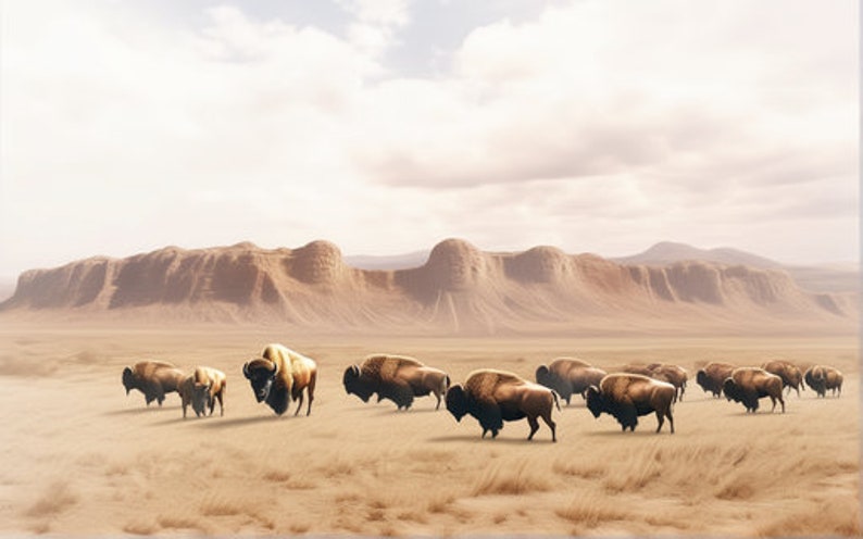 FRAME TV Art Buffalo Digital Art Bison Nature Wild Beauty image 5