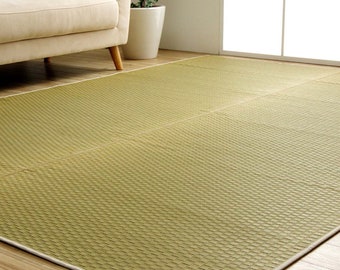 Tatamimatta Japanskt vassgräs, Goza Igusa-matta, Traditionell liggunderlag, Beige enfärgat naturmaterial, Hantverkare, Tillverkad i Japan 1686