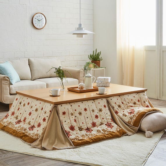 Kotatsu Futon Comforter Compact Space Table Square Rectangle Traditional Ivory Japanese Futon Craftsman Made in Japan 2371 Etsy