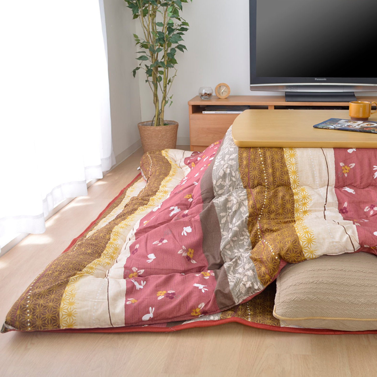 Kotatsu Futon & Mat Set Fluffy Premium Cotton Blanket Table Square